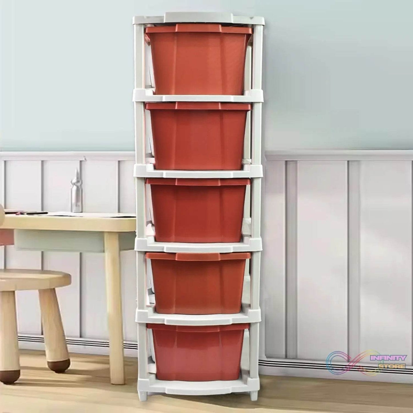 5-Layer Plastic Drawer Storage Organizer, Multi-Purpose Cabinet (1 Pc) - infinityexculsivestore.com
