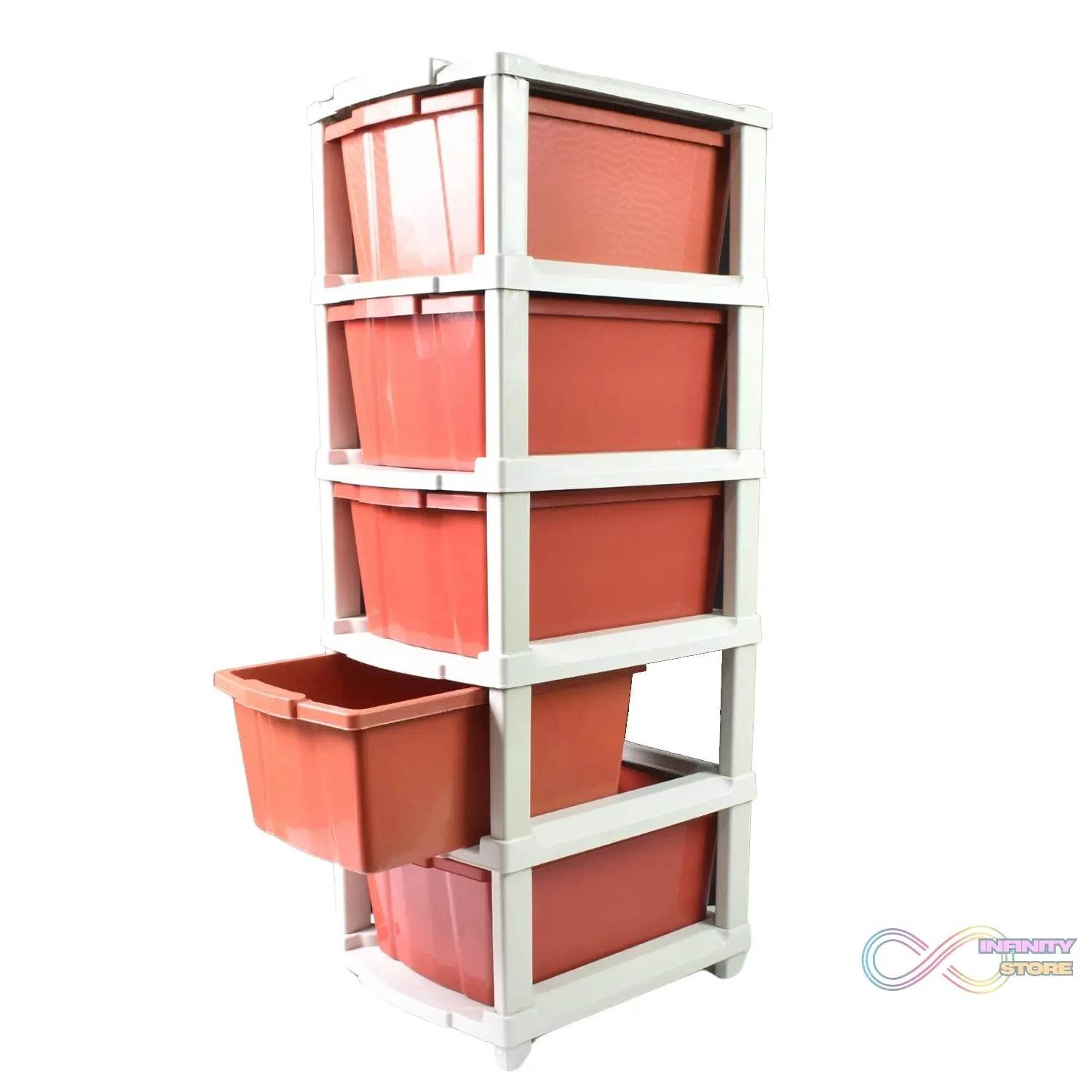 5-Layer Plastic Drawer Storage Organizer, Multi-Purpose Cabinet (1 Pc) - infinityexculsivestore.com