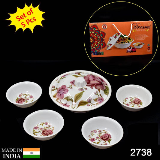 5 Pc Pudding Set used as a cutlery set for serving food purposes and sweet dishes and all in all kinds of household and official places etc. - infinityexculsivestore.com