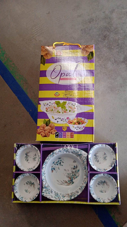 5 Pc Pudding Set used as a cutlery set for serving food purposes and sweet dishes and all in all kinds of household and official places etc. - infinityexculsivestore.com