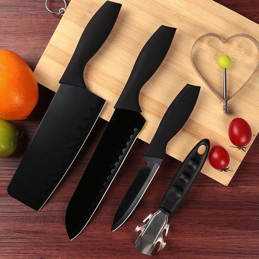 5-Piece Stainless Steel Kitchen Knife Set – Chef, Chopping, Utility, Butcher Knives - infinityexculsivestore.com