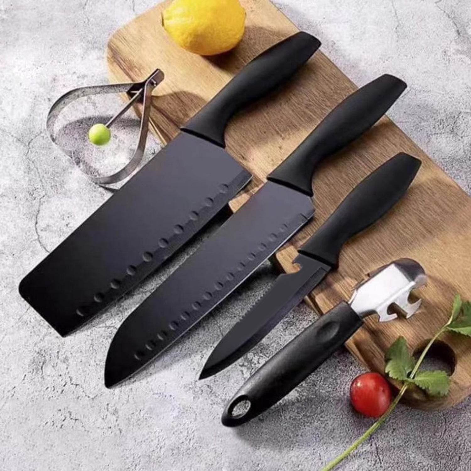 5-Piece Stainless Steel Kitchen Knife Set – Chef, Chopping, Utility, Butcher Knives - infinityexculsivestore.com