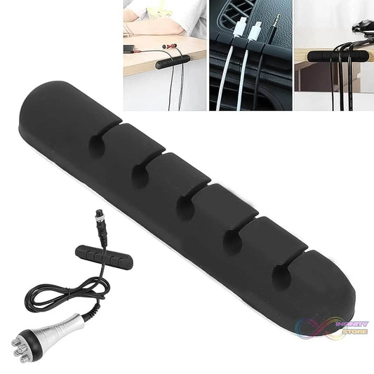 5 Slot Cable Clips - Silicone Adhesive Cord Management Organizer (1 Pc / 5 Slot) - infinityexculsivestore.com