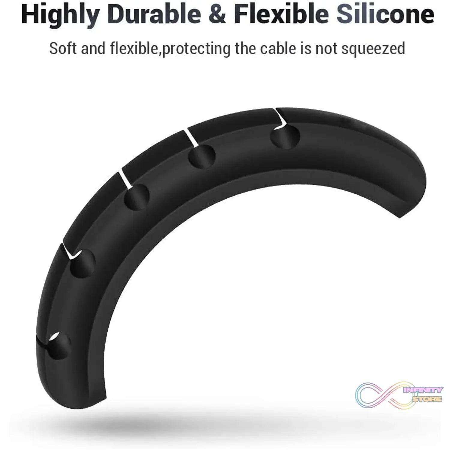 5 Slot Cable Clips - Silicone Adhesive Cord Management Organizer (1 Pc / 5 Slot) - infinityexculsivestore.com