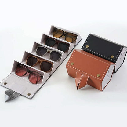 5 Slots Sunglasses Organizer Box, Glass Holder Box, spectacle case of sunglasses, Specs case, Foldable Travel Glasses Case Storage (1 Pc) - infinityexculsivestore.com