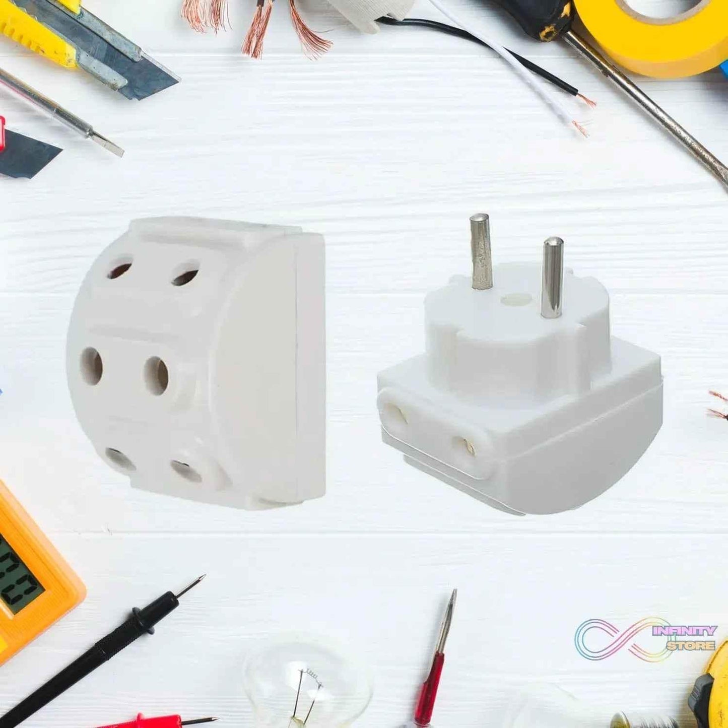 5-Way 2 Pin Multi-Plug Socket / Converter (1 Pc) - infinityexculsivestore.com