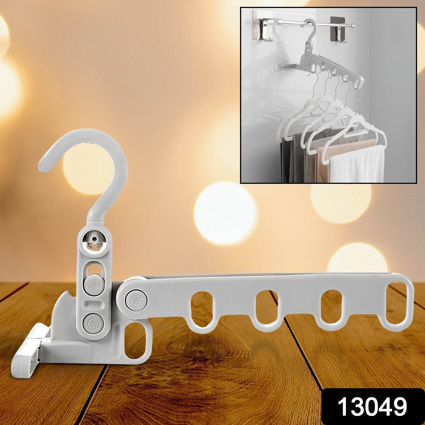 5 holes foldable clothes Hanger, travel clothes hanger, multifunctional clothes hanger, space-saving wall holder, clothes rack, robust clothes hanger for travel, indoors. - infinityexculsivestore.com