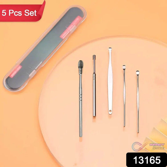 5-in-1 Ear Wax Cleaner- Resuable Ear Cleaning Tools With Plastic Case (5 Pcs Set) - infinityexculsivestore.com