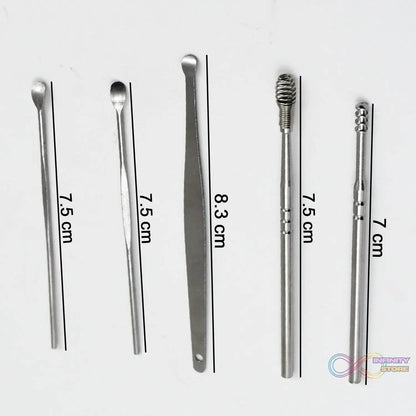 5-in-1 Ear Wax Cleaner- Resuable Ear Cleaning Tools With Plastic Case (5 Pcs Set) - infinityexculsivestore.com