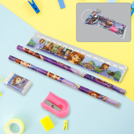 5 in 1 Mix Stationery Gift Set for Kids, Stationary Set Including 2 Pencil, Ruler, Rubber, Pencil Sharpener, School, Office Product Gift (5 Pcs Set) - infinityexculsivestore.com