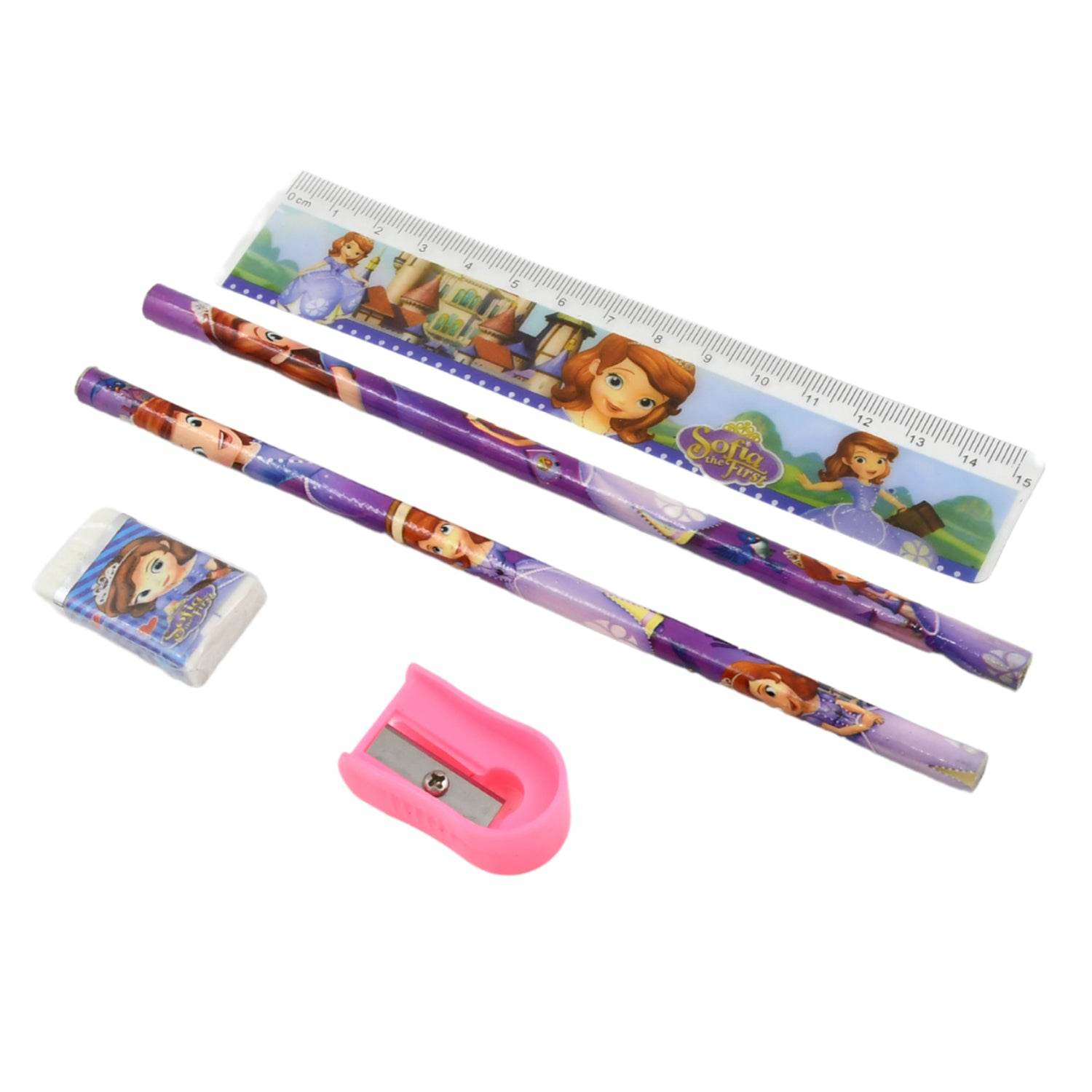 5 in 1 Mix Stationery Gift Set for Kids, Stationary Set Including 2 Pencil, Ruler, Rubber, Pencil Sharpener, School, Office Product Gift (5 Pcs Set) - infinityexculsivestore.com