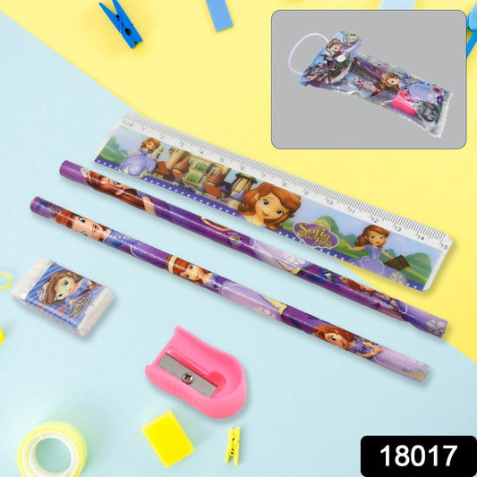 5 in 1 Mix Stationery Gift Set for Kids, Stationary Set Including 2 Pencil, Ruler, Rubber, Pencil Sharpener, School, Office Product Gift (5 Pcs Set) - infinityexculsivestore.com