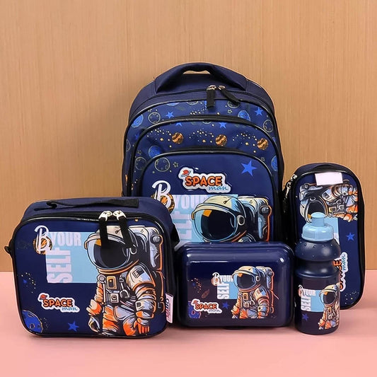5 in 1 School Bag Includes lunch bag, 14 inch School Bags, water bottle & pencil case in box packing (1 Set / Mix Color)) - infinityexculsivestore.com
