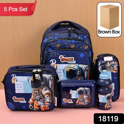 5 in 1 School Bag Includes lunch bag, 14 inch School Bags, water bottle & pencil case in box packing (1 Set / Mix Color)) - infinityexculsivestore.com