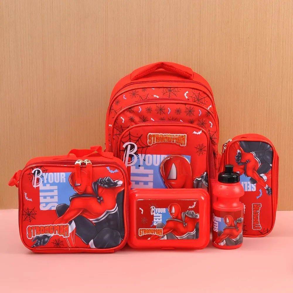 5 in 1 School Bag Includes lunch bag, 14 inch School Bags, water bottle & pencil case in box packing (1 Set / Mix Color)) - infinityexculsivestore.com
