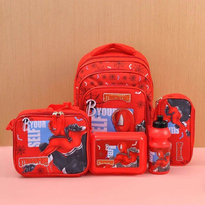 5 in 1 School Bag Includes lunch bag, 14 inch School Bags, water bottle & pencil case in box packing (1 Set / Mix Color)) - infinityexculsivestore.com
