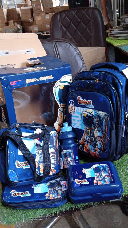 5 in 1 School Bag Includes lunch bag, 14 inch School Bags, water bottle & pencil case in box packing (1 Set / Mix Color)) - infinityexculsivestore.com