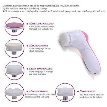 5-in-1 Smoothing Body & Facial Massager (Pink) - infinityexculsivestore.com