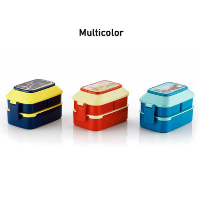 5621 Double Layer Lunch Box Stylish Lid Lunch Box With Fork & Spoon Lunch Box For Children School Lunch Box  - infinityexculsivestore.com