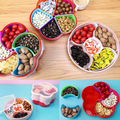 5Compartments Party Food Storage Snack Nuts Box For Peanuts Fruits and Candy Box For Home & Kitchen Use - infinityexculsivestore.com