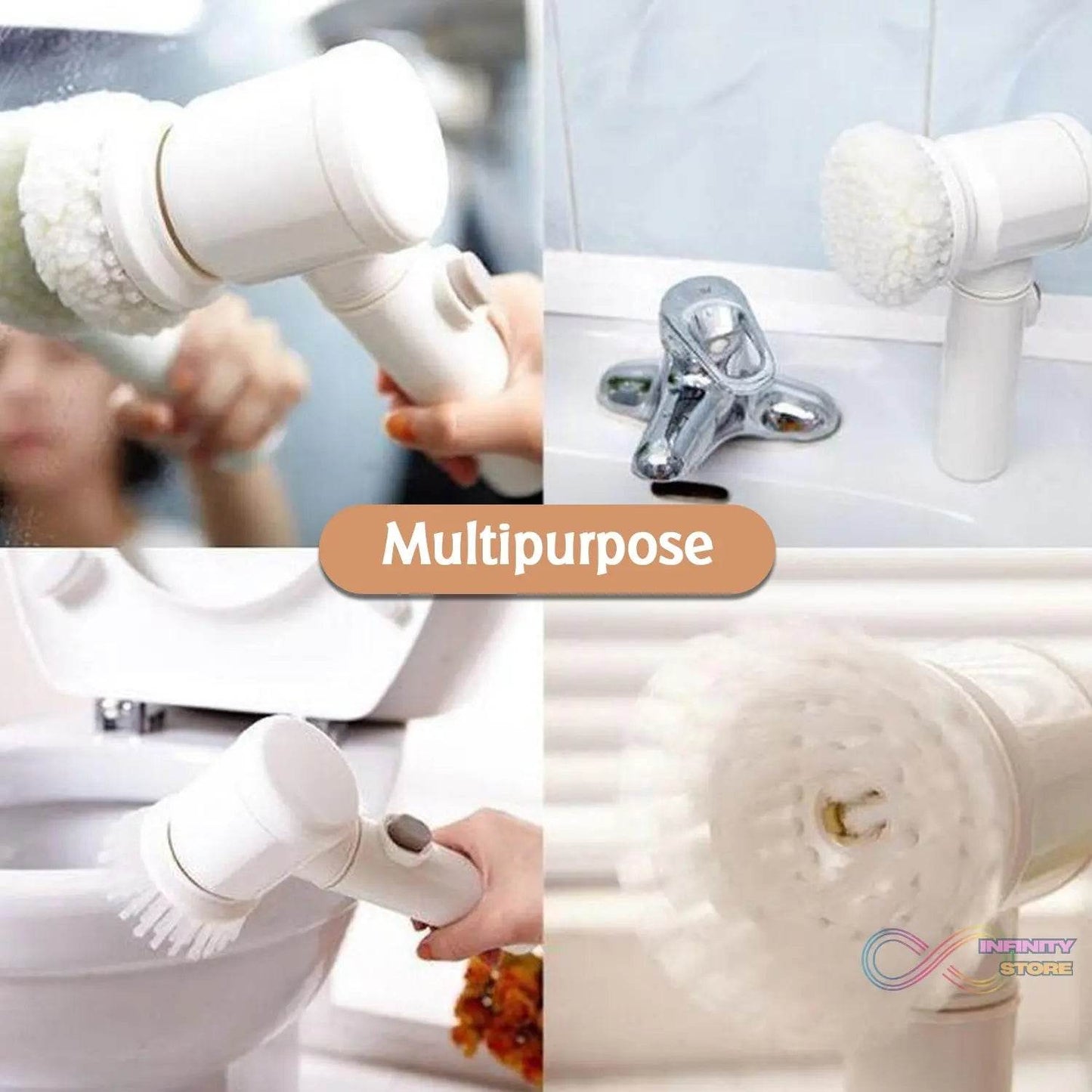 5in1 Home Kitchen Electric Cleaning Brush, Electric Spin Scrubber - infinityexculsivestore.com