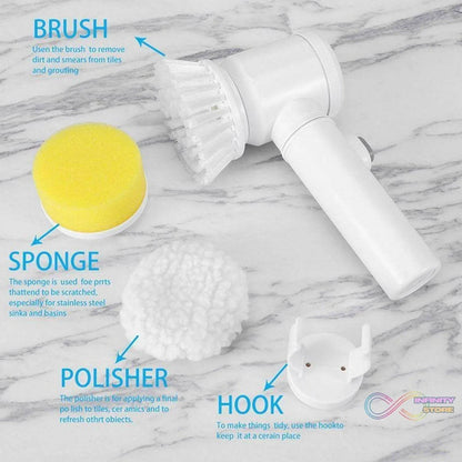 5in1 Home Kitchen Electric Cleaning Brush, Electric Spin Scrubber - infinityexculsivestore.com