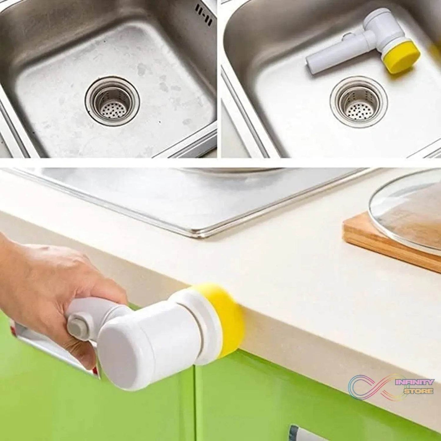 5in1 Home Kitchen Electric Cleaning Brush, Electric Spin Scrubber - infinityexculsivestore.com