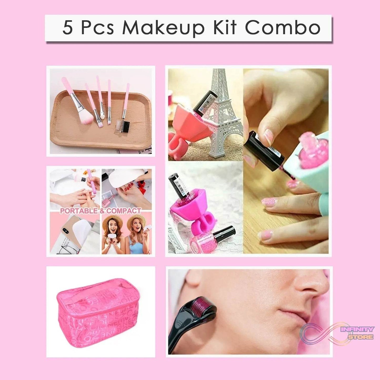 5pc Makeup tools kit for girls and women - infinityexculsivestore.com