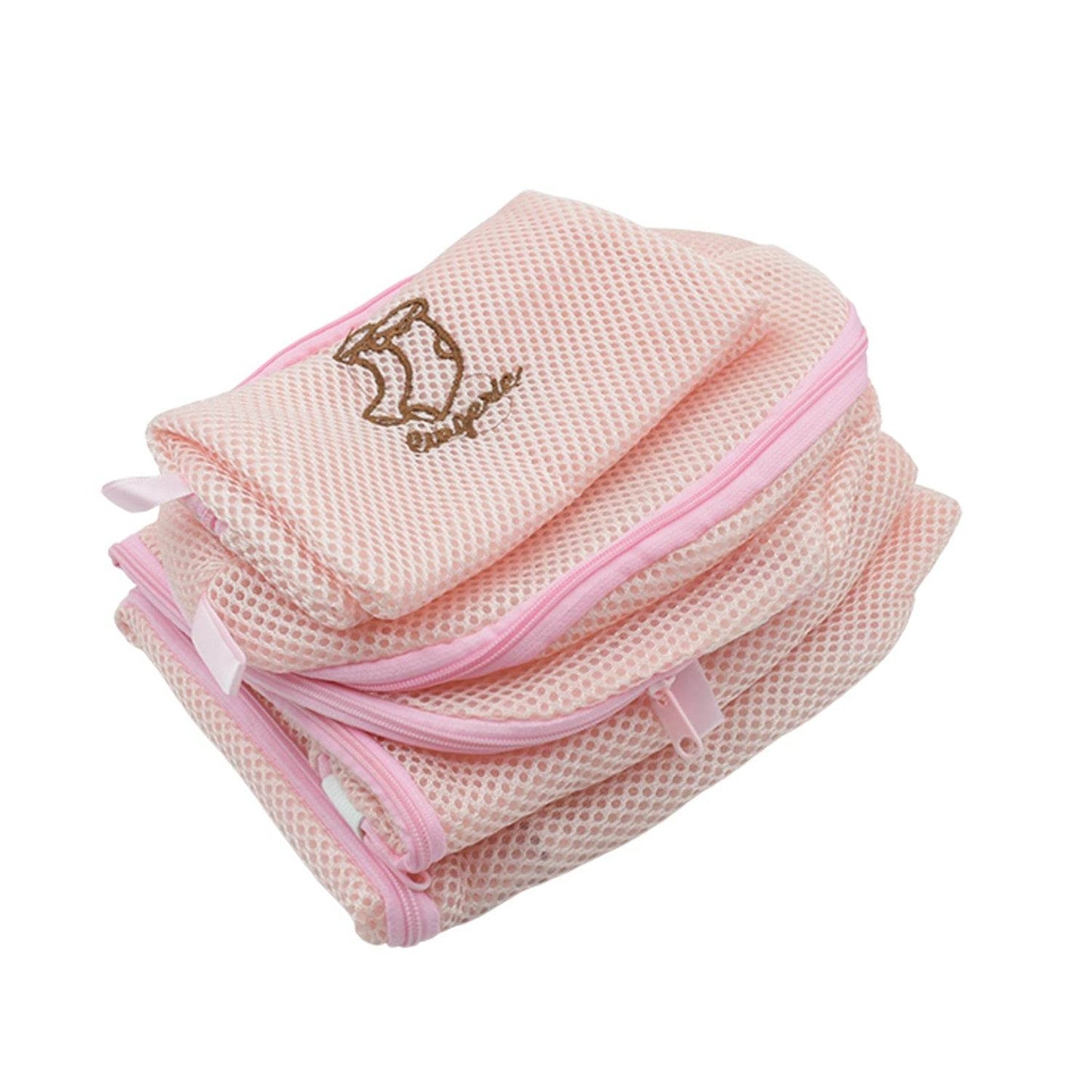 5pc Zippered Mesh Laundry Wash Bags Foldable Delicates Lingerie Socks, Underwear Blouse, Hosiery, Stocking and Lingerie Washing Machine Clothes Protection Net (5 Pc Set) - infinityexculsivestore.com