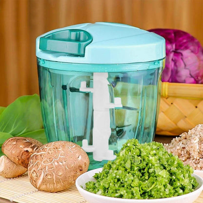 6 BLADE 2IN1 MANUAL FOOD CHOPPER, COMPACT & POWERFUL HAND HELD VEGETABLE CHOPPER (1000Ml) - infinityexculsivestore.com
