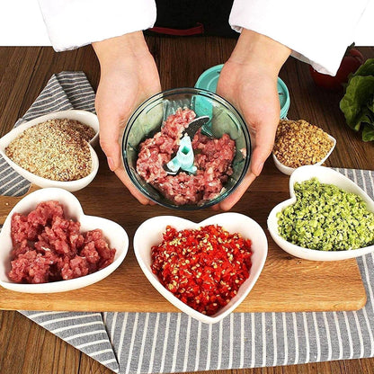 6 BLADE 2IN1 MANUAL FOOD CHOPPER, COMPACT & POWERFUL HAND HELD VEGETABLE CHOPPER (1000Ml) - infinityexculsivestore.com