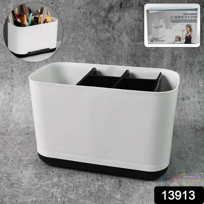 6 Compartment Multi Purpose Organizer Toothbrush Holder Stand Plastic Caddy (1 Pc) - infinityexculsivestore.com