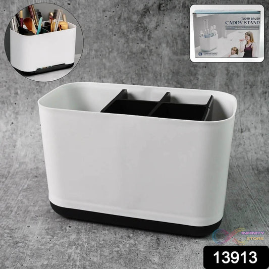6 Compartment Multi Purpose Organizer Toothbrush Holder Stand Plastic Caddy (1 Pc) - infinityexculsivestore.com