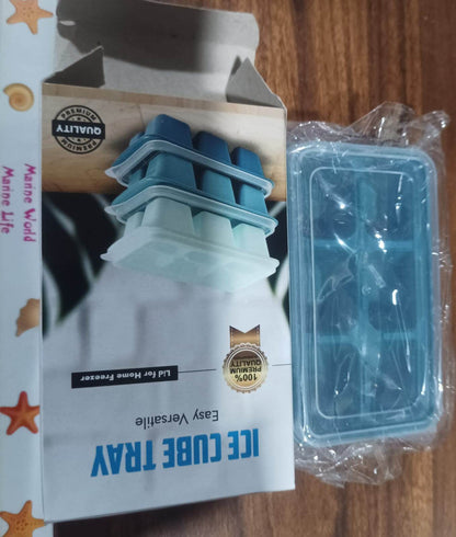 6 Grid Silicone Ice Tray Used In All Kinds Of Places Like Household Kitchens For Making Ice From Water And Various Things And All With Color Box (1 Pc) - infinityexculsivestore.com