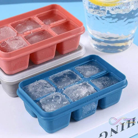 6 Grid Silicone Ice Tray used in all kinds of places like household kitchens for making ice from water and various things and all. - infinityexculsivestore.com