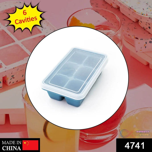 6 Grid Silicone Ice Tray used in all kinds of places like household kitchens for making ice from water and various things and all. - infinityexculsivestore.com