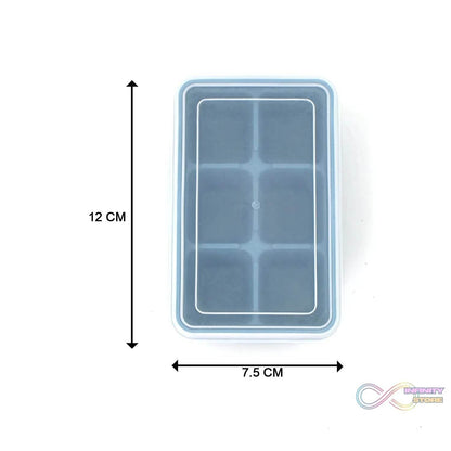 6 Grid Silicone Ice Tray used in all kinds of places like household kitchens for making ice from water and various things and all. - infinityexculsivestore.com