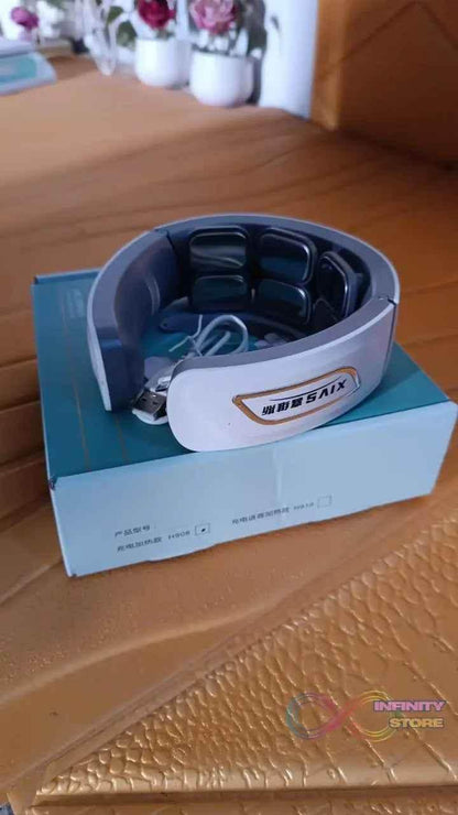 6 Heads Smart Electric Neck and Back Pulse Massager Wireless (1 Pc) - infinityexculsivestore.com