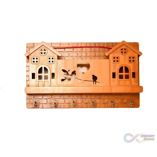 6 - Hook Wooden Key Holder for Entryway, Kitchen & Office - infinityexculsivestore.com