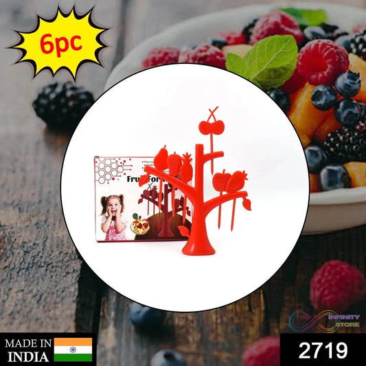 6 Pc Fruit Fork widely used for fruits and vegetable salads while eating them, because of its pointed easy pickup shape and all. - infinityexculsivestore.com
