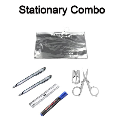 6-Pcs Combo Zipper Pouch scissor Ruler Pen And Marker Used While Studying By Teachers And Students In Schools And Colleges Etc. - infinityexculsivestore.com