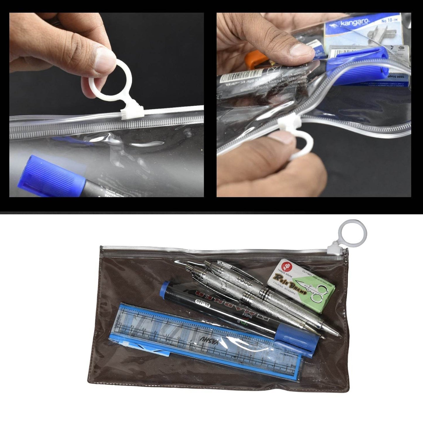 6-Pcs Combo Zipper Pouch scissor Ruler Pen And Marker Used While Studying By Teachers And Students In Schools And Colleges Etc. - infinityexculsivestore.com