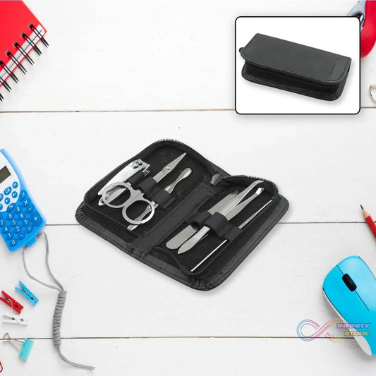 6-Piece Nail Clippers Kit with Travel Case: Professional Manicure Set, Stainless Steel - infinityexculsivestore.com