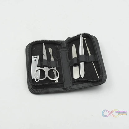 6-Piece Nail Clippers Kit with Travel Case: Professional Manicure Set, Stainless Steel - infinityexculsivestore.com