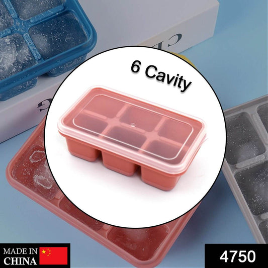 6 cavity Silicone Ice Tray used in all kinds of places like household kitchens for making ice from water and various things and all. - infinityexculsivestore.com