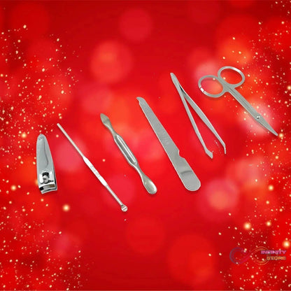 6-in-1 Nail Care Kit: Clippers, Trimmers, Mirror & Travel Case - infinityexculsivestore.com