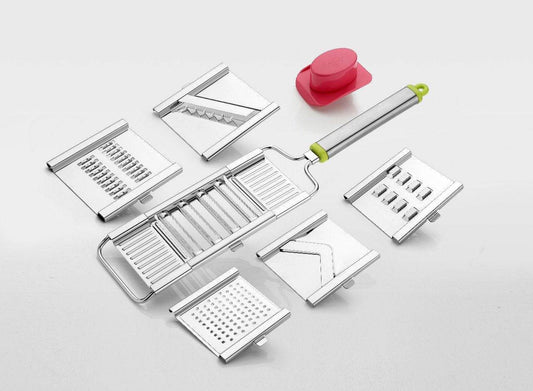 6 in 1 Stainless Steel Kitchen Chips Chopper Cutter Slicer and Grater with Handle - infinityexculsivestore.com