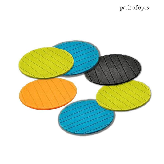 6 pcs Useful Round Shape Plain Silicone Cup Mat Coaster Drinking Tea Coffee Mug Wine Mat for Home - infinityexculsivestore.com