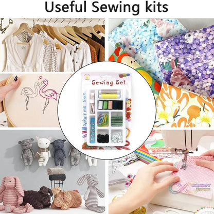 62 Pc Sewing Set used for sewing of clothes and fabrics including all home purposes. - infinityexculsivestore.com