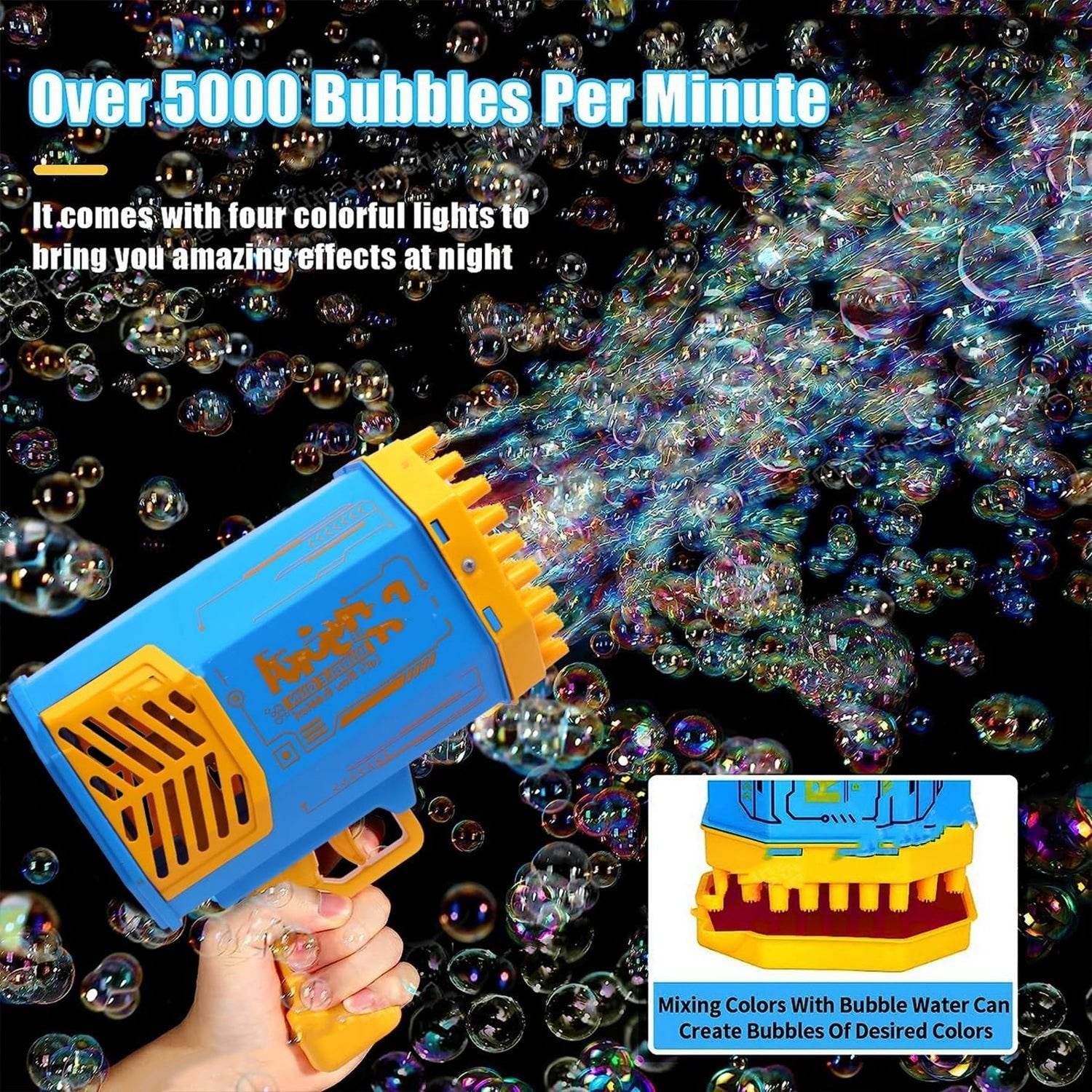 69 Holes Big Rechargeable Powerful Machine Bubble Gun Toys for Kids Adults, Bubble Makers, Big Rocket Boom Bubble Blower Best Gifts - infinityexculsivestore.com